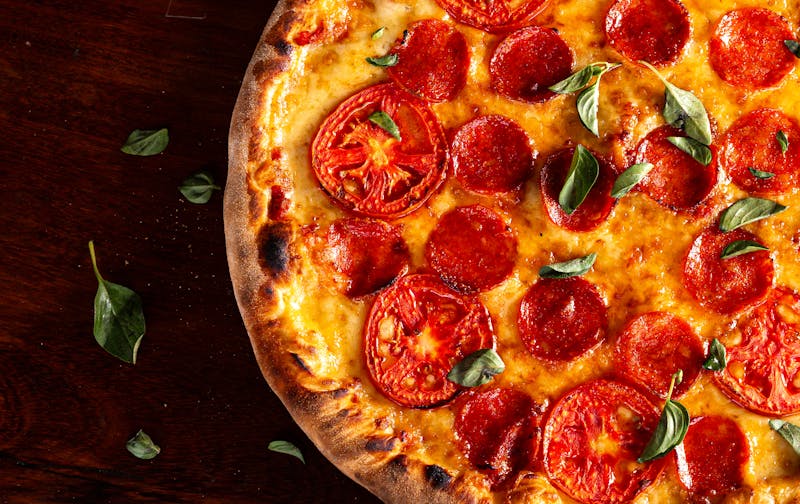 Garden fresh vegetarian pizza with colorful toppings